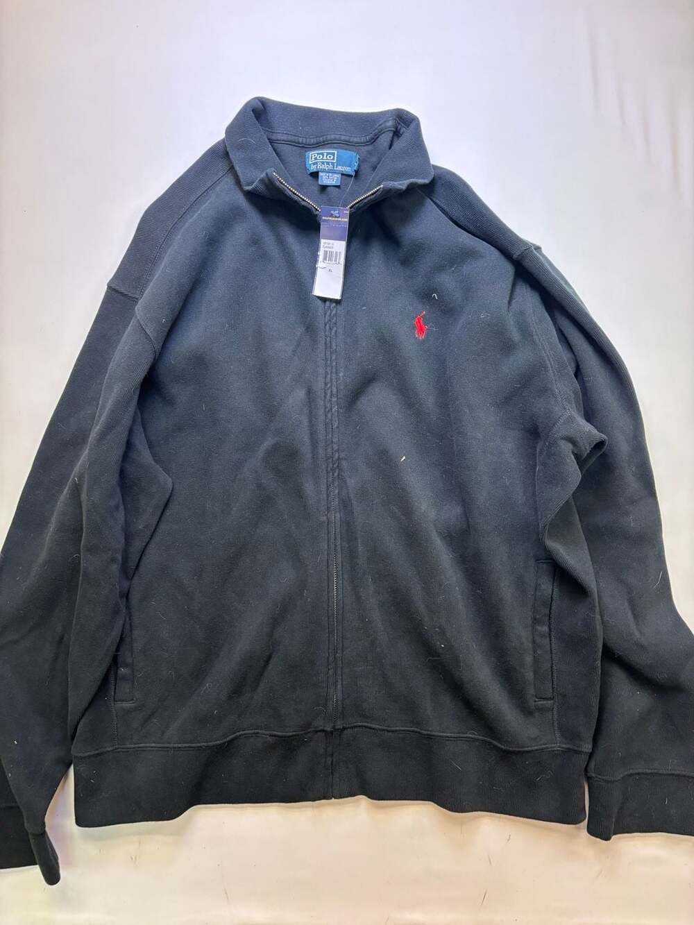 Polo Ralph Lauren Full Zip Mock Neck Sweater Size XL Black
